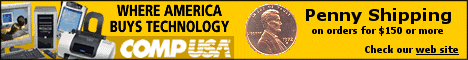 CompUSA - Where America Buys Technology.  Click here to visit our web site.
