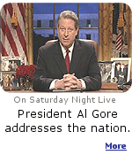 President Al Gore tells the nation that, because gas is down to 19 a gallon, we need to help bail-out the oil companies.  ''They'd do it for us'', he says.