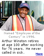 Arthur Winston worked for the New York Metro Transit for 76 years, and never took a sick day. He just turned 100.