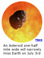 An asteroid possibly as large as a half-mile or more in diameter is rapidly approaching the Earth.