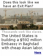 Soon after the U.S. awarded the $592-million contract for a new embassy to First Kuwaiti General Trading , thousands of low-paid migrant workers from  Asia and the Philippines poured into Baghdad to work and live in terrible conditions.