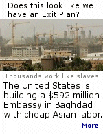 Soon after the U.S. awarded the $592-million contract for a new embassy to First Kuwaiti General Trading , thousands of low-paid migrant workers from Asia and the Philippines poured into Baghdad to work and live in terrible conditions.