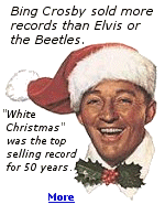 Before television, Americans went to the movies 3 or more times a week, and bought a lot of records. Bing Crosby was a big star, and one of the richest people in show business. Click to read a fascinating biography.