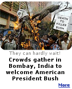 President Bush will have to avoid thousands of protestors when he arrives in India. The signs, as usual, are in English for the benefit of U.S. television audiences.