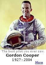 Gordo Cooper was the last man to go into space alone.  Click here to learn more.