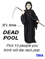 Dead pool is a game of prediction where you guess when someone, usually a celebrity or world leader, will die.  Killing someone on your list is considered cheating, so play fair.