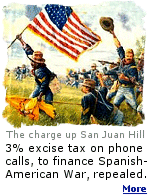 The IRS lost in Federal court and will no longer collect the 3% excise tax on long-distance telephone calls enacted during the Spanish-American War of 1898 as a ''luxury'' tax on wealthy Americans who owned telephones.
