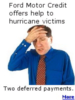 As corporations jump in to donate to victims of Hurricane Katrina, Ford Motor Credit offers to defer 2 payments. 