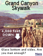 Made of 4'' glass sides and bottom, the Grand Canyon Skywalk extends out 65' and is 4,000 above the Colorado River. the Hualapais Indian Tribe is hoping this $30 million tourist destination will bring economic stability to the area.