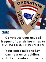 Donate your unused frequent flyer miles to help fly our soldiers home from overseas.  Click here for more.