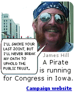 Pirate James Hill is running for Congress in Iowa.