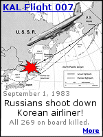 On September 1, 1983, the Russians shot down Korean Airlines Flight 007, claiming it was on a spying mission.
