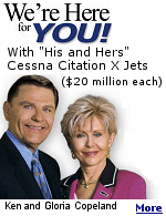 Evangelists Kenneth and Gloria Copeland already had a Citation 500 Bravo and a Gulfstream II when they told followers that God wanted them to have matching Citation X jets to help spread the gospel.
