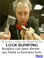 The technique involves inserting a ''bump key'', a blank key that is ground down to the lowest points, into a lock and tapping the key, while applying a slight turning force.  