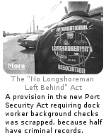 Congress deleted a proposed ban in the new Port Security Act on hiring dockworkers convicted of murder, conspiracy, and other felonies, because half of the workers presently employed are guilty of those things.