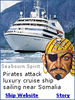 With rates of $5,000 a week or so, the pirates picked a good ship to attack.  Check the luxury accomodations by clicking on the Seabourn website link.