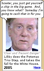 I. Lewis ''Scooter'' Libby indicted today for lying to the grand jury. Still no proof if anyone broke the law by releasing the name of the CIA operative, Valerie Plame, as she had not been overseas in 5 years. Libby discussed Plame's identity in the summer of 2003 with reporters after her husband, diplomat Joseph Wilson, wrote a highly critical op-ed column in The New York Times that challenged intelligence used as part of the rationale for the U.S.-led war in Iraq.