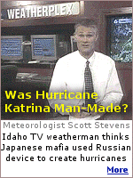 From 2005: An Idaho TV weatherman tells audience Hurricane Katrina was caused by the Japanese Mafia in retaliation for Hiroshima. It cost him his job.