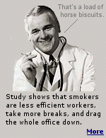 A new study shows smokers have poorer work performance and productivity, take more breaks, and call in sick more.