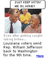 Louisiana Rep. William Jefferson (D-LA) was just re-elected to congress. Jefferson was video-taped taking a bribe last year, and $90K of the money was later found in his freezer.
